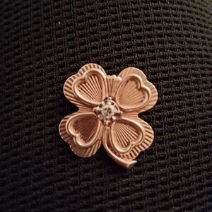 Elegant Gold Clover Brooch